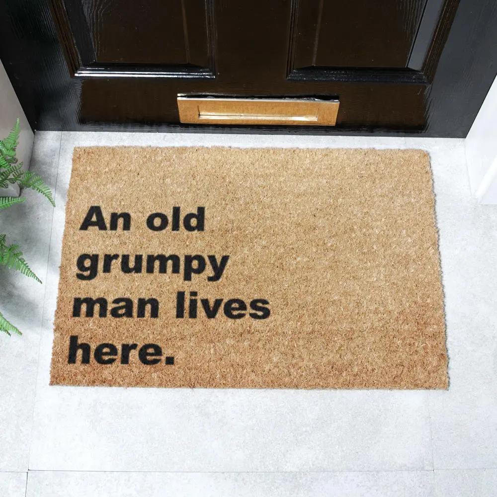 An Old Grumpy Man Lives Here Doormat