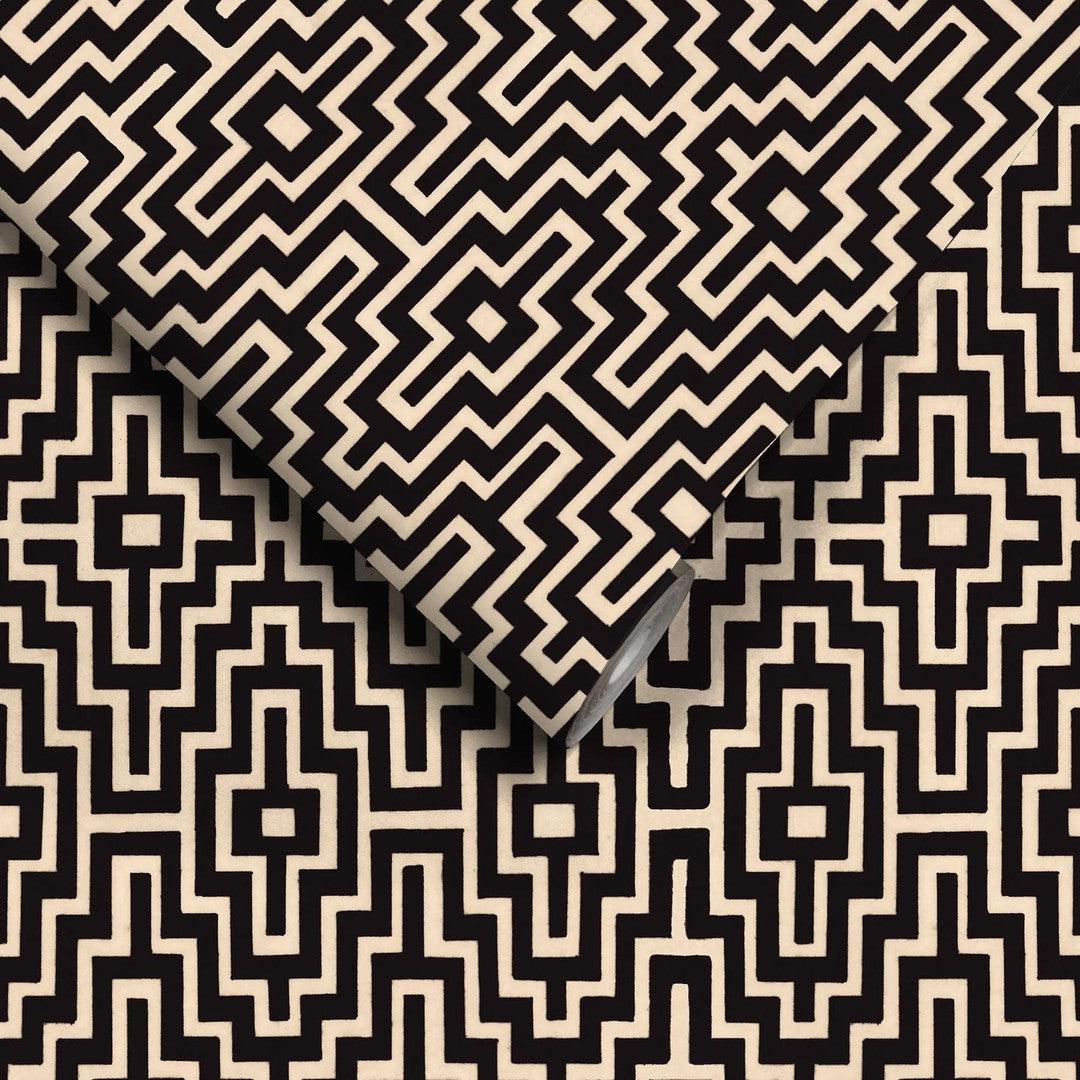 Ankara Geometric Wallpaper - Soot