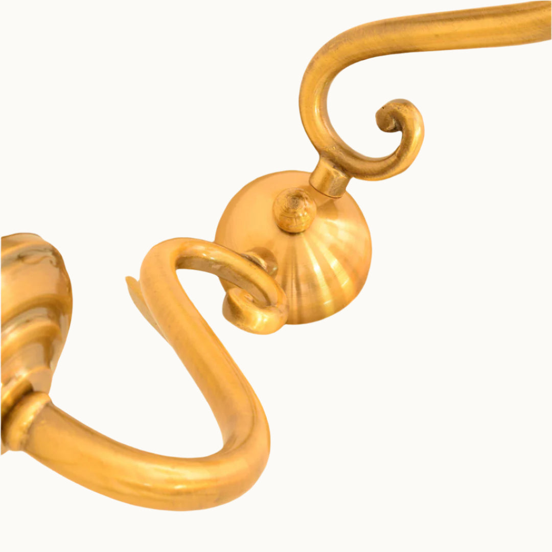 Antique Brass Two Arm Wall Lamp - RV Astley