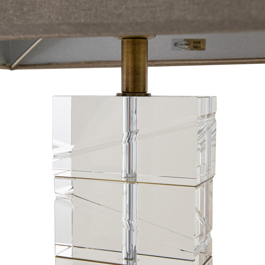 Antique Brass and Crystal Table Lamp - RV Astley