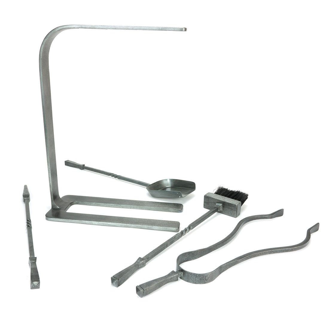 Arc Hanging Fireplace Tool Set - Pewter