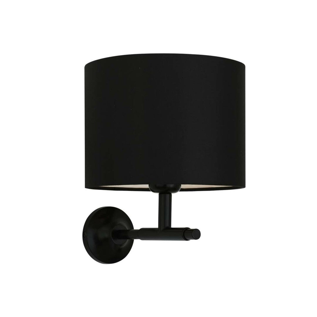 Bangor Black Wall Light With Drum Shade
