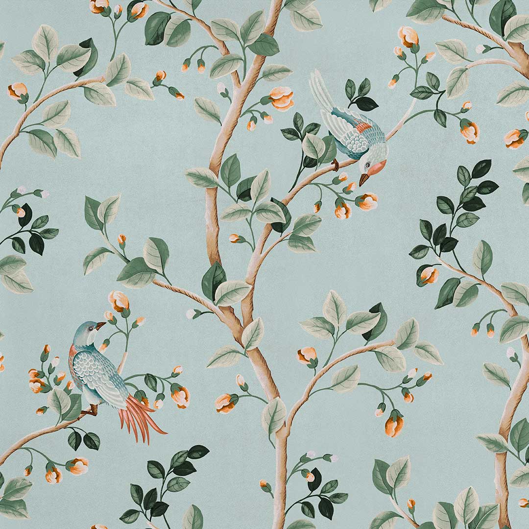 Birds Prosperity Vinyl Wallpaper - Coordonne
