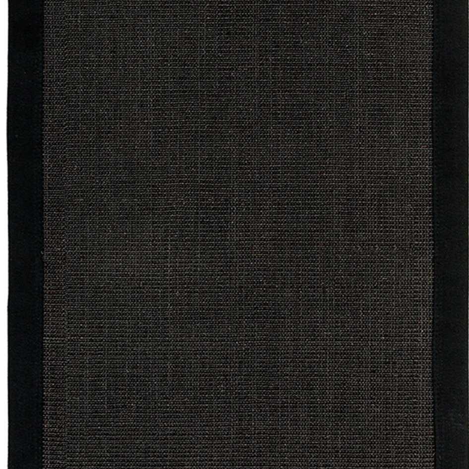 Black Sisal Runner Rug with Cotton Border