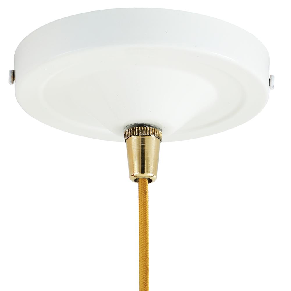 Cairo Contemporary Pendant Light - White & Brass
