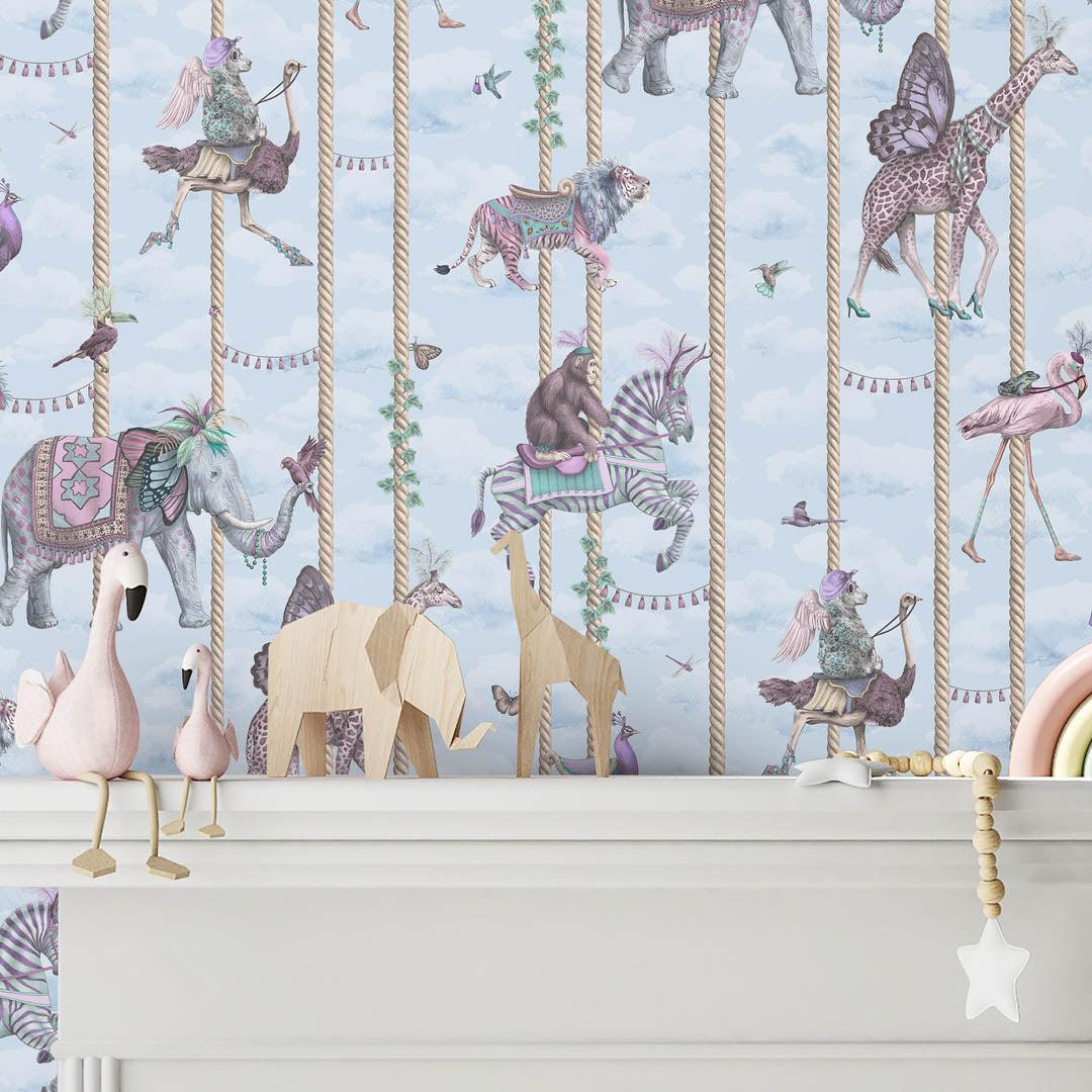 Carousel Wallpaper - Blue - Brand Mckenzie