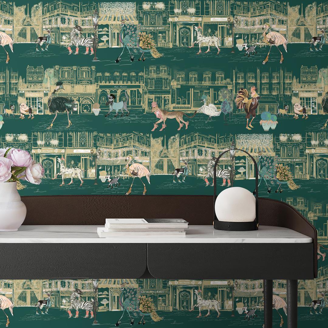 Catwalk Wallpaper - Kingfisher - Brand Mckenzie