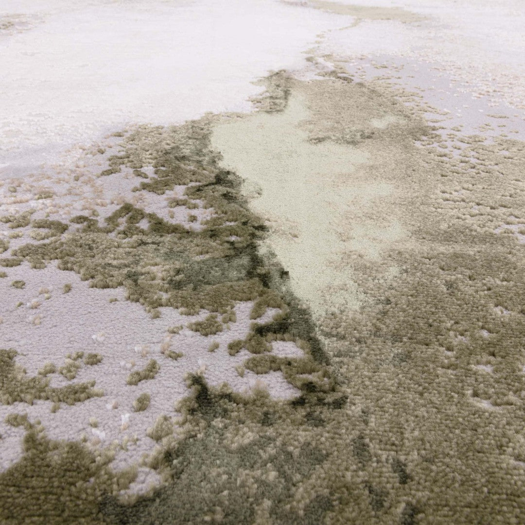 Celest Premium Lustrous Abstract Rug - Green