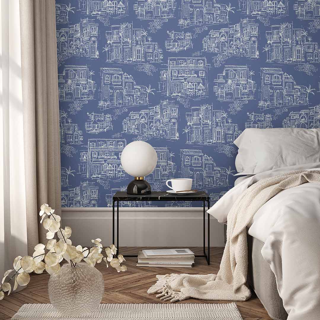 Charming Lanes Wallpaper - China Blue - Brand Mckenzie