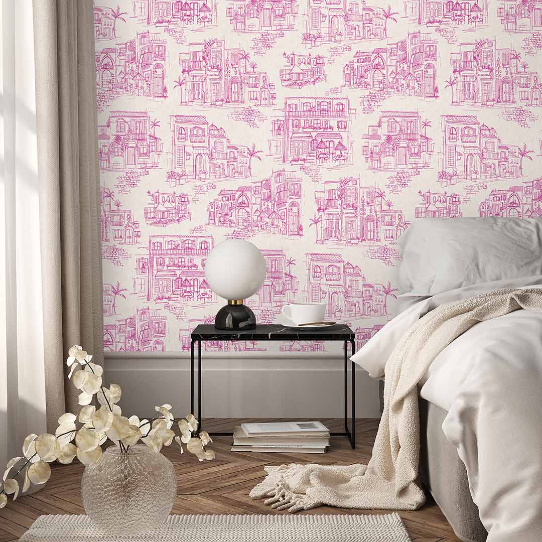Charming Lanes Wallpaper - Fuchsia - Brand Mckenzie