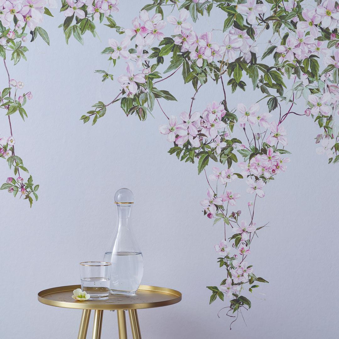 Classic Clematis Mural Wallpaper - Sian Zeng