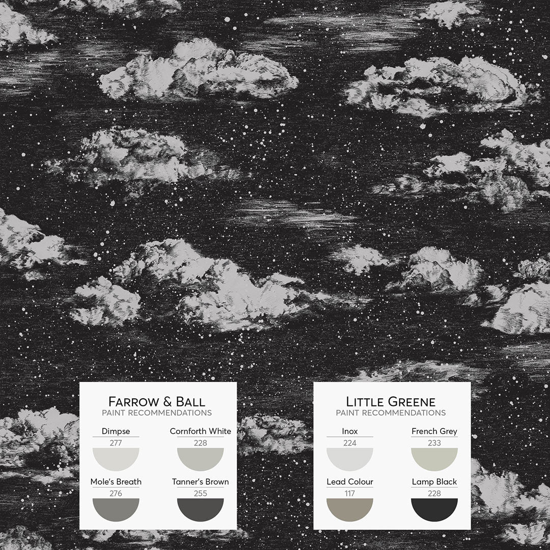 Clouds Wallpaper - Black - Sian Zeng