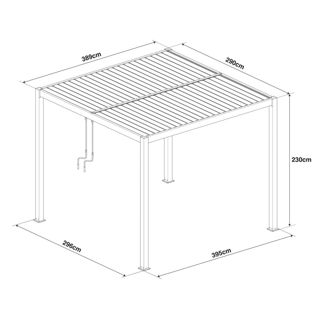 Como - 3m x 4m Garden Pergola Frame - Grey