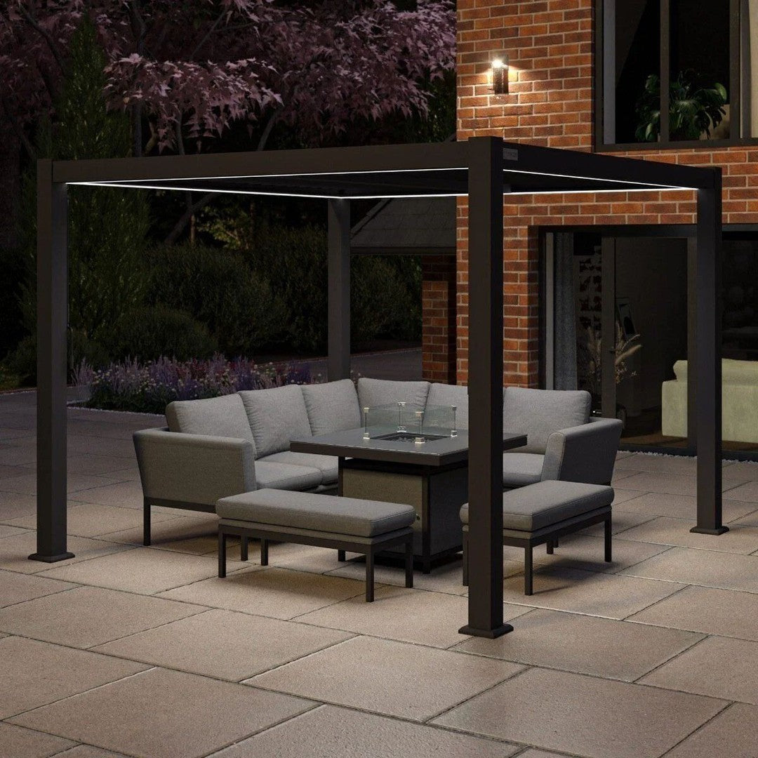 Como - 3m x 3m Garden Pergola Frame - Grey