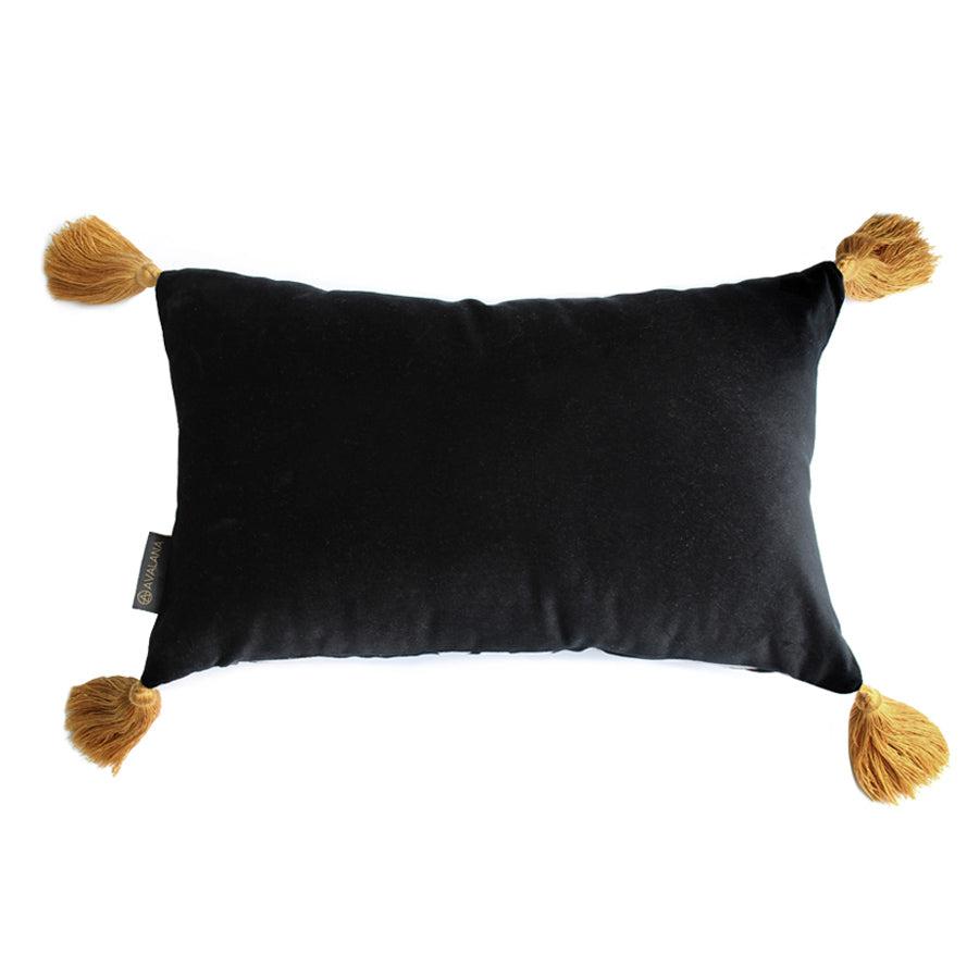Courting Hoopoes Tassel Velvet Cushion Cover