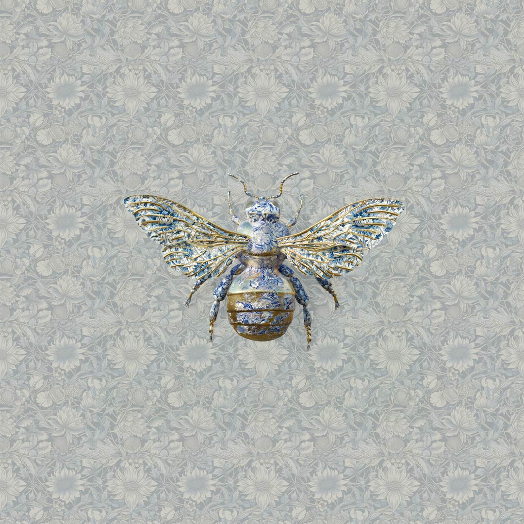 Delft Bombus Mist Wallpaper