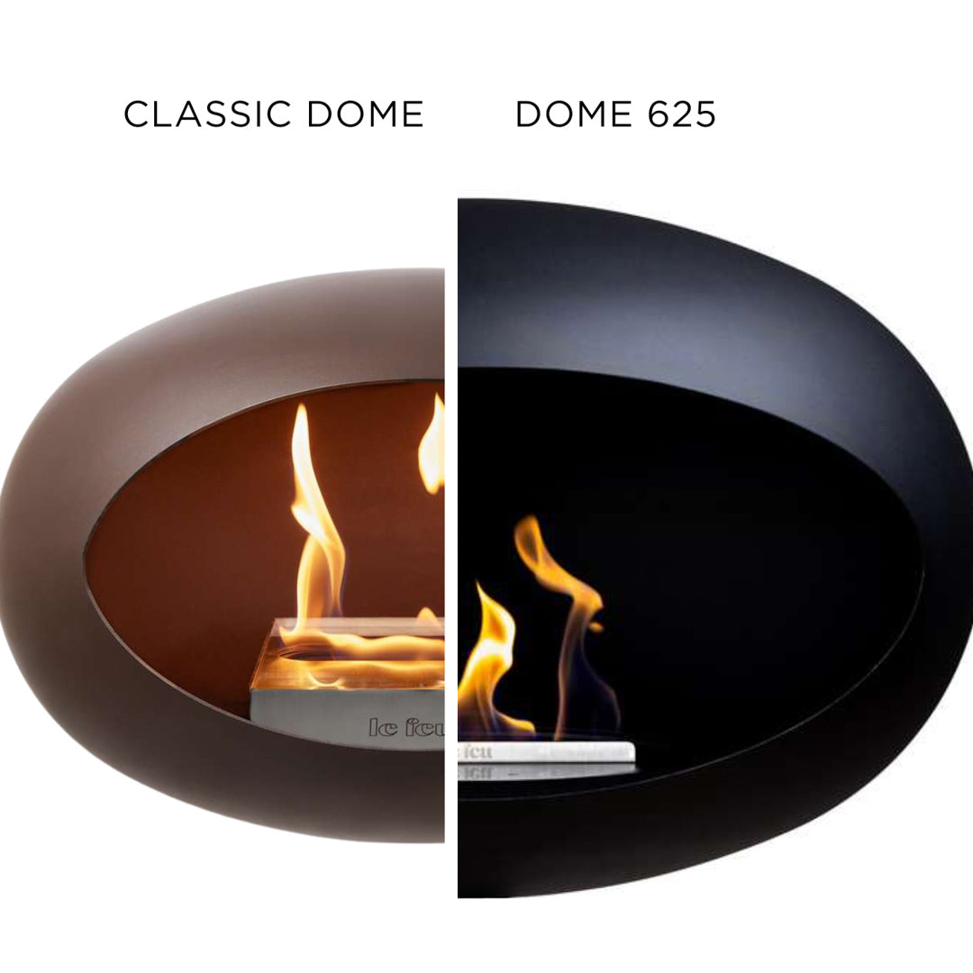 Dome 625 - Black Ground Wood High Fireplace - Le Feu