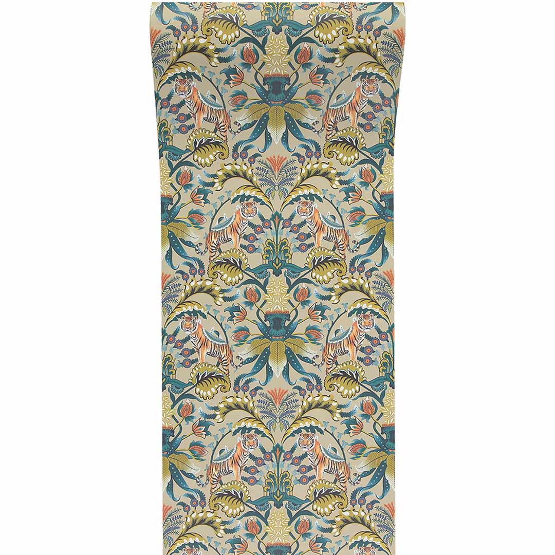 Exotic Tiger Wallpaper - Cream - Graduate Collection