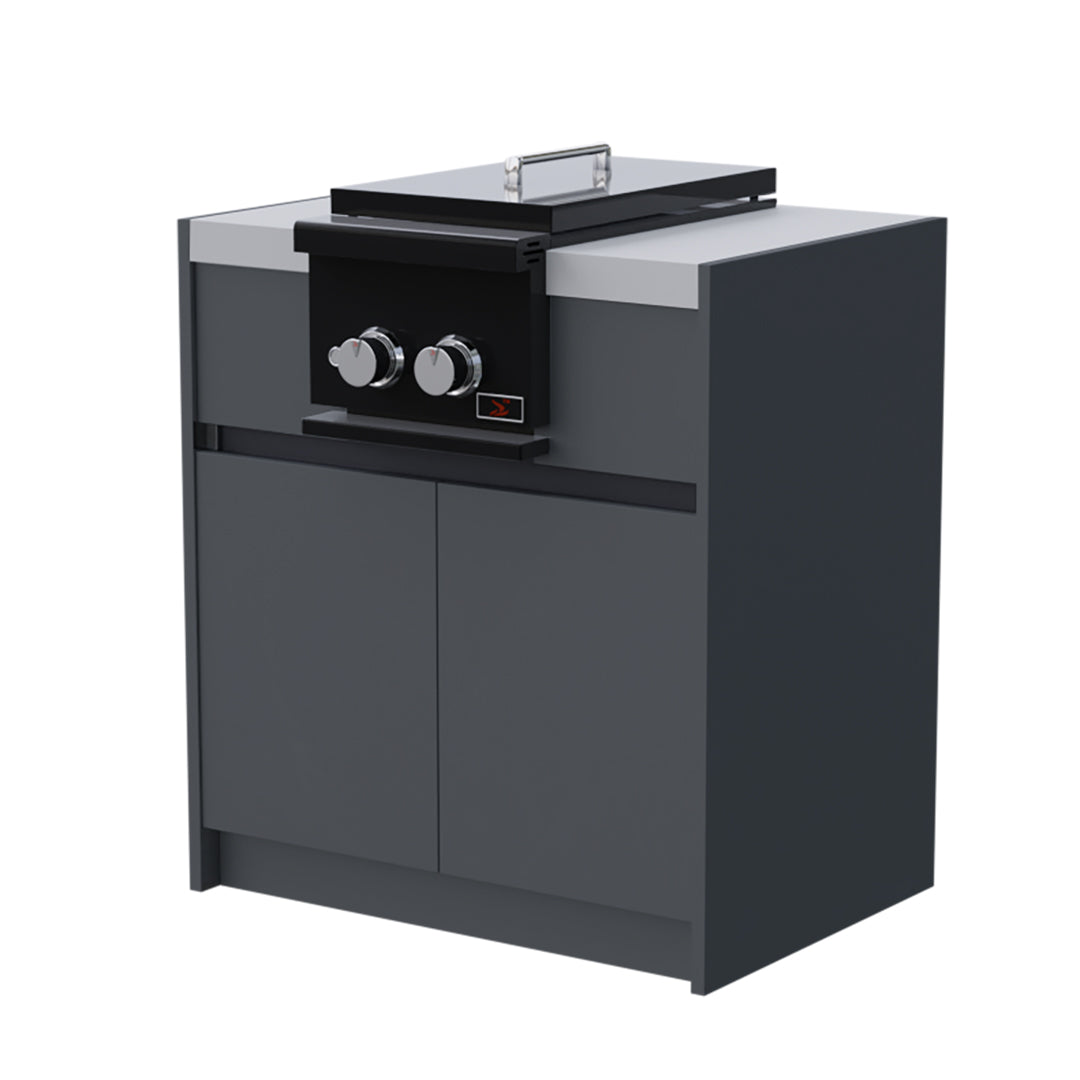 Fairford Modular Kitchen - 5 Piece Linear Set Grey & Black Mix