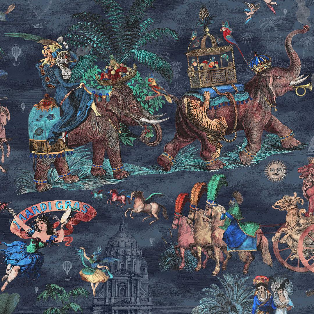 Fiesta Wallpaper - Coral Midnight - Brand Mckenzie