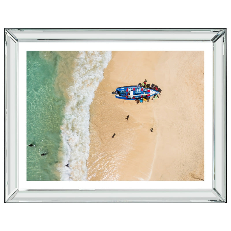 Fishing Boat Framed Wall Art Lime Lace