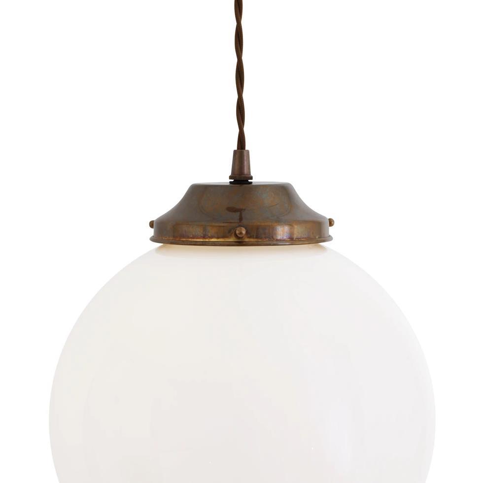 Gentry 25cm Opal Globe Pendant Light - Mullan Lighting