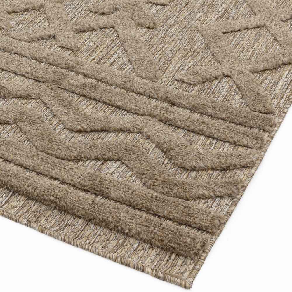 Geometric Links Outdoor Rug - Brown