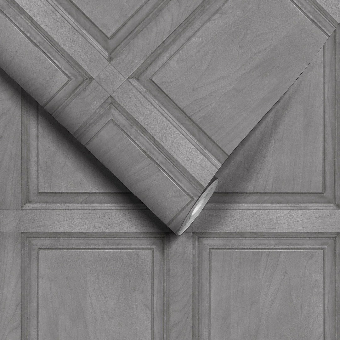 Grey Wood Panelling Wallpaper