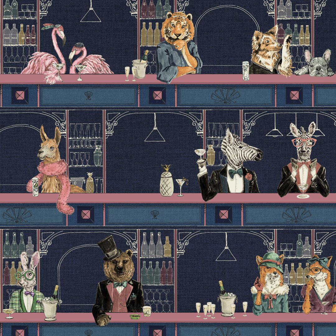 Happy Hour Wallpaper - Midnight Pink - Brand Mckenzie