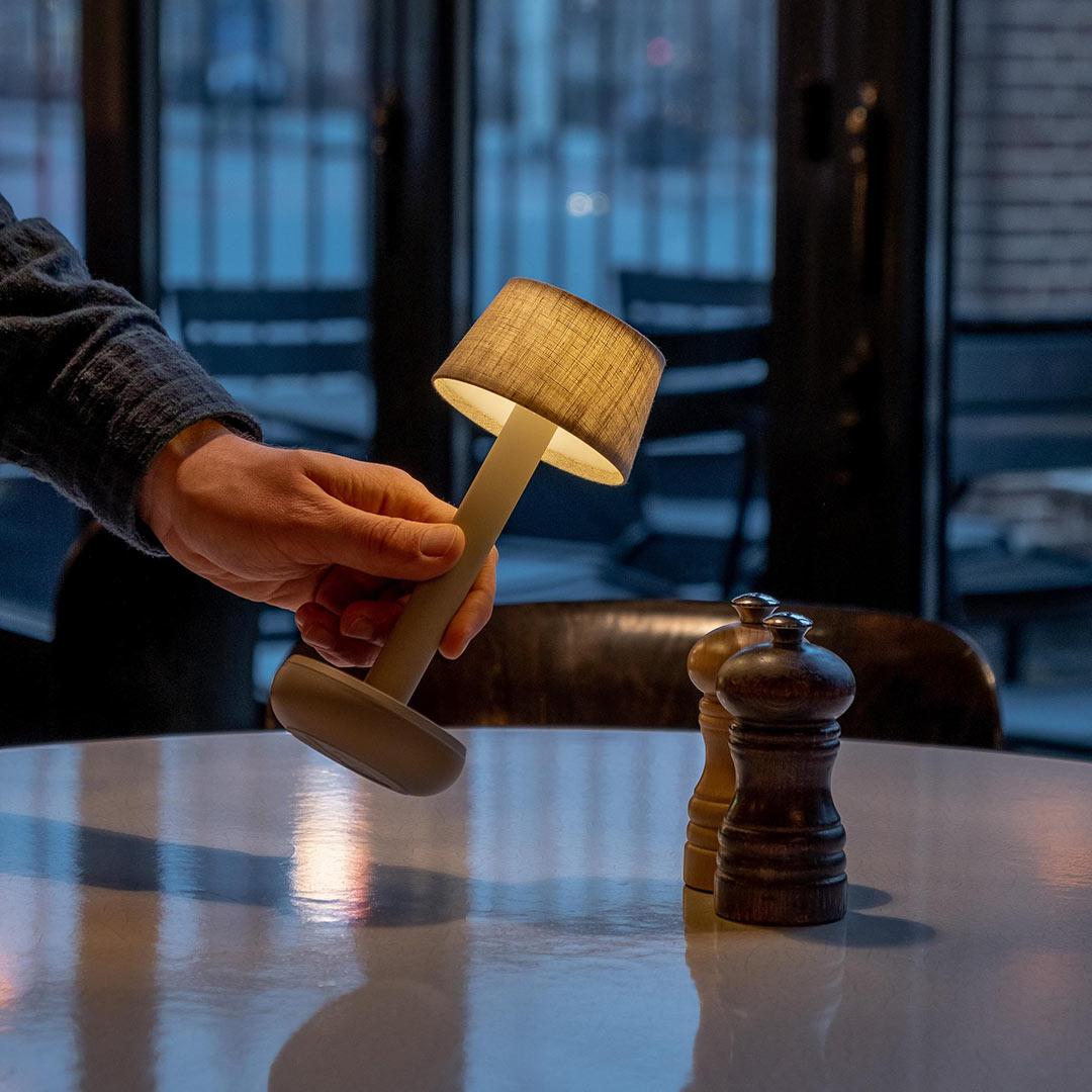 Humble Two Linen Table Lamp - Beige