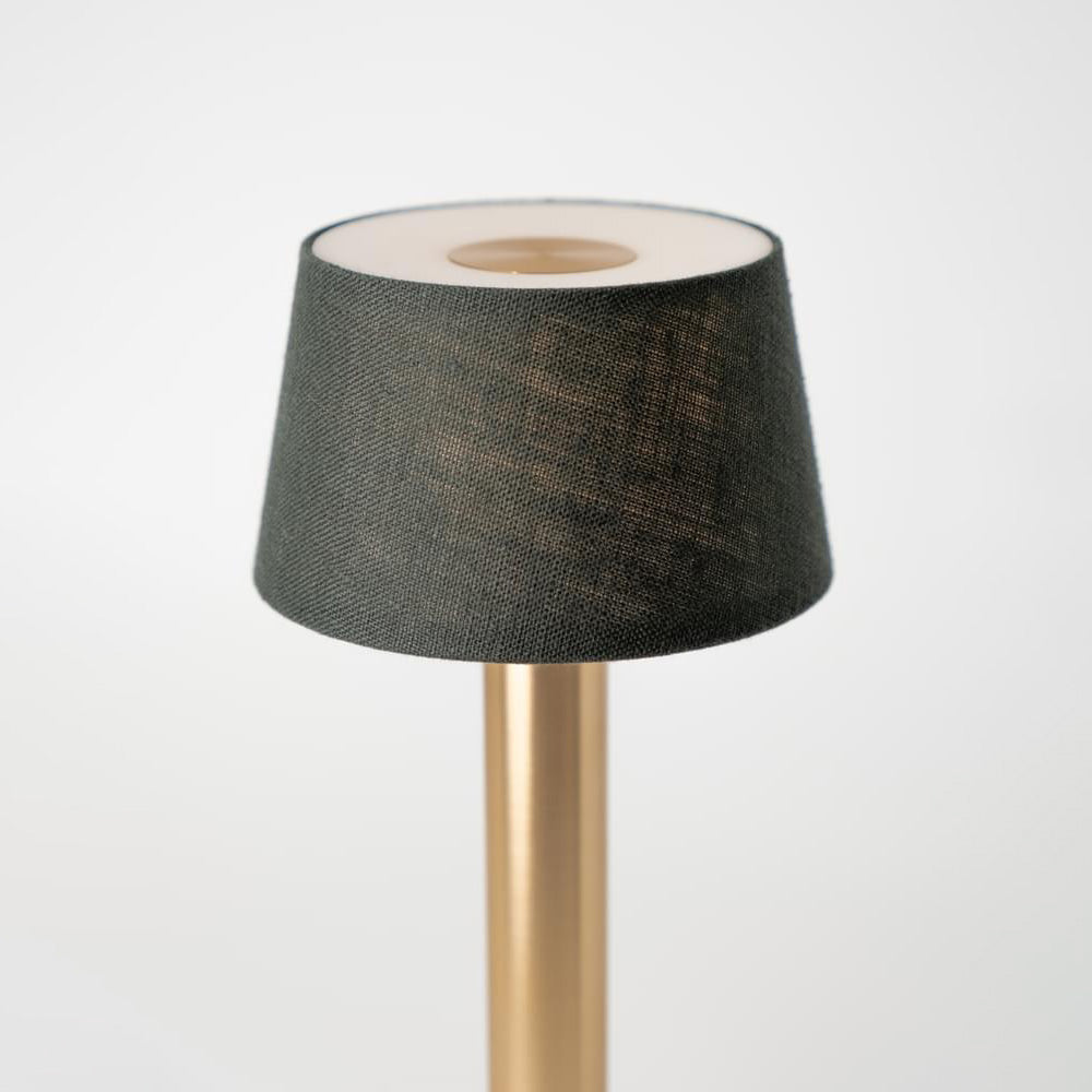 Humble Two Linen Table Lamp - Gold/Emerald