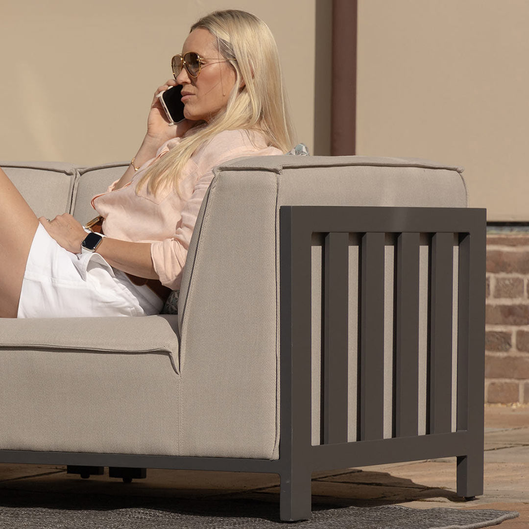 Ibiza Large Corner Sofa Set With Round Coffee Table - Oatmeal