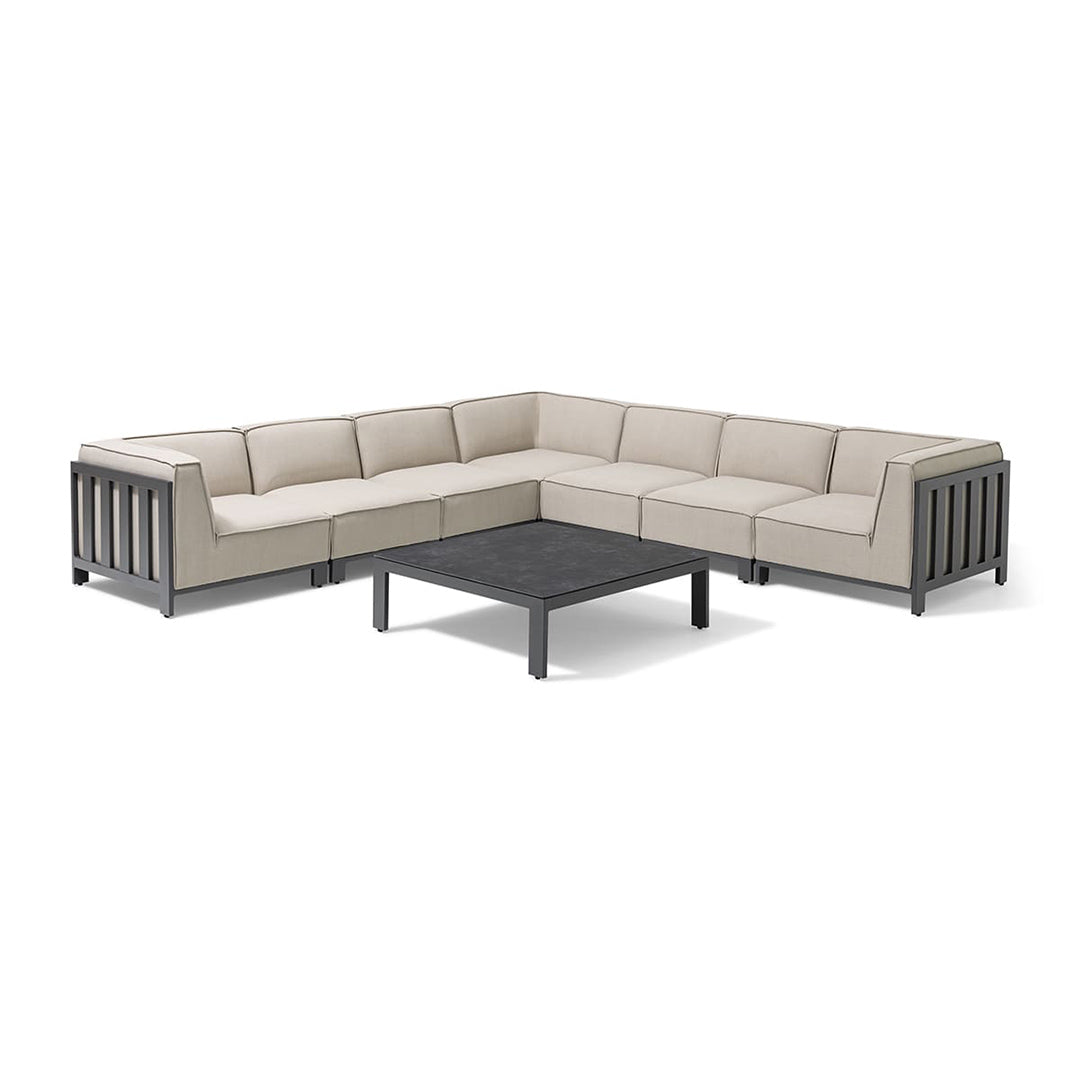 Ibiza Large Corner Sofa Set With Square Coffee Table - Oatmeal