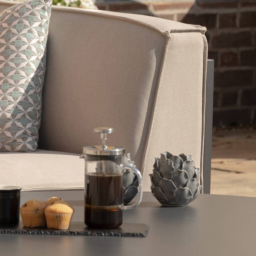 Ibiza Medium Corner Sofa Set With Round Coffee Table - Oatmeal