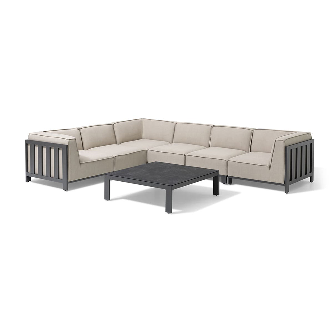 Ibiza Medium Corner Sofa Set With Square Coffee Table - Oatmeal