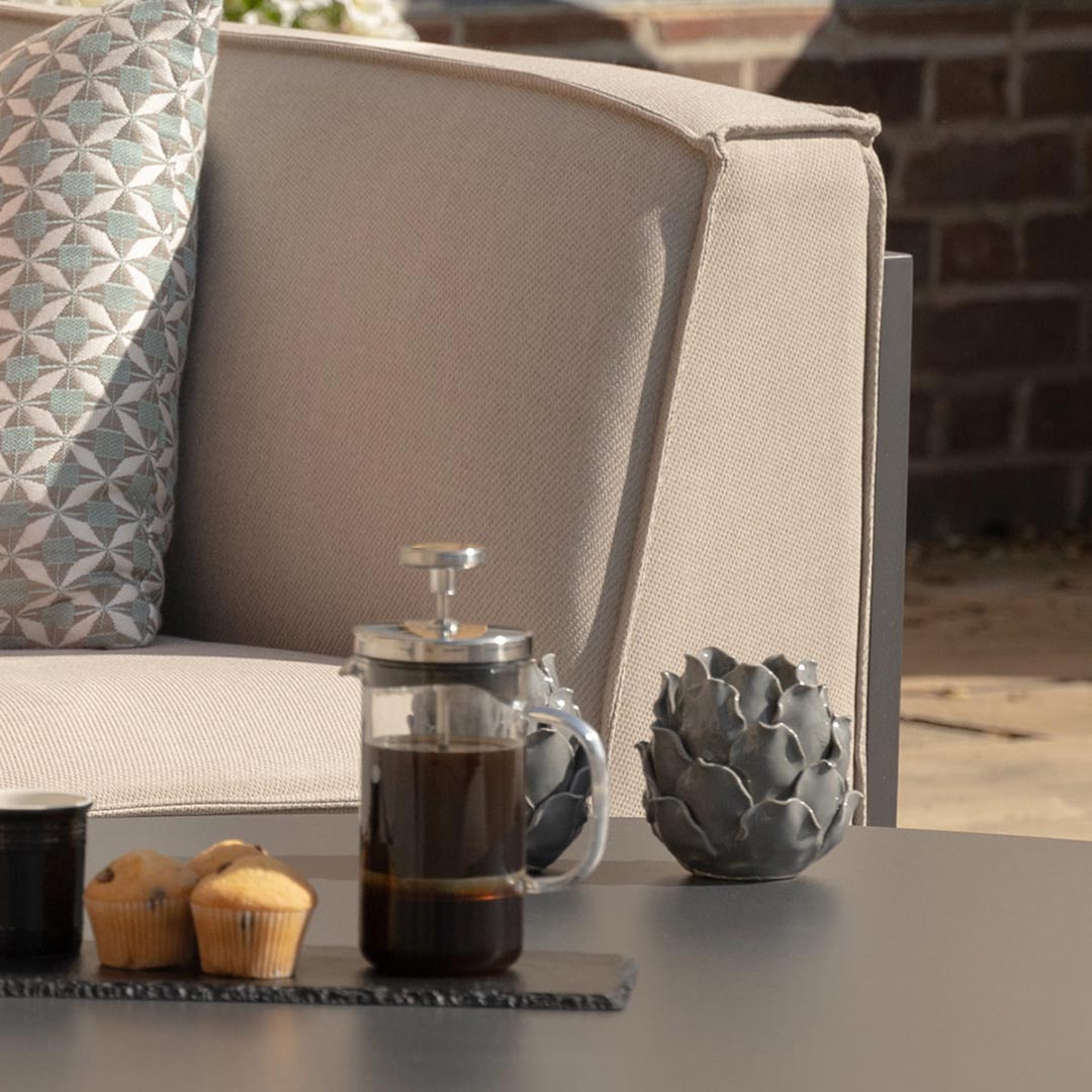 Ibiza U Shape Sofa Set With Round Coffee Table - Oatmeal