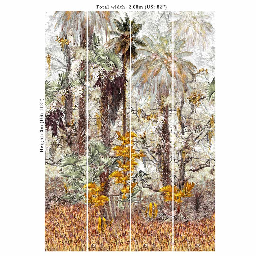 Jungle Mural Wallpaper - Gold - Good & Craft