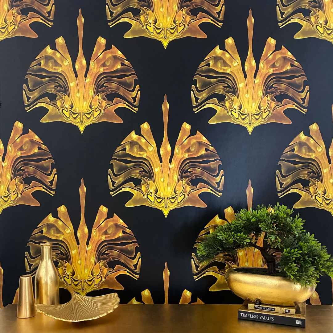 Leopard Crane Wallpaper - Liberty James Studio