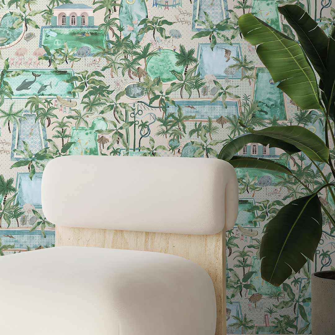 Lido Wallpaper - Turquoise - Brand Mckenzie