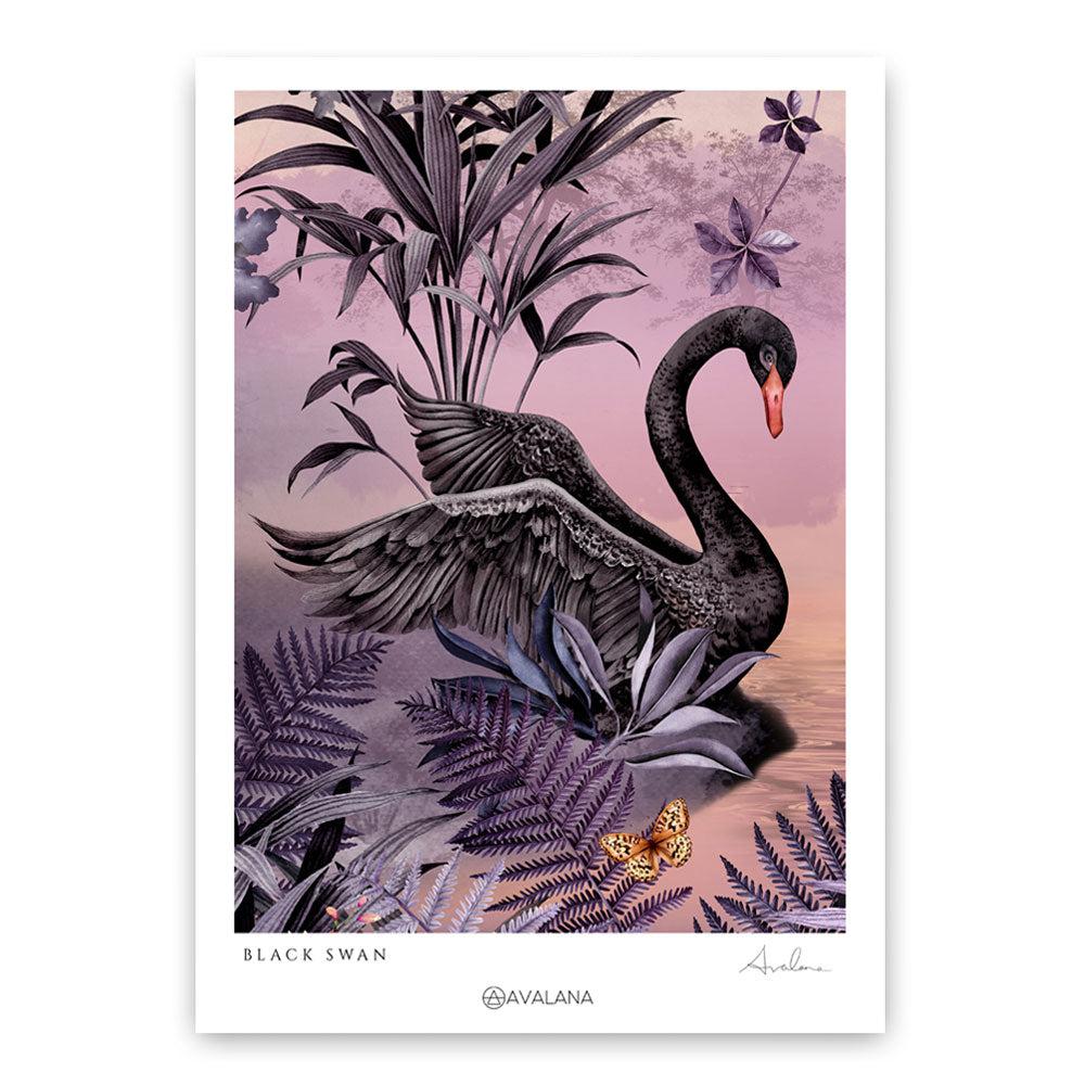 Lilac Swan Art Print