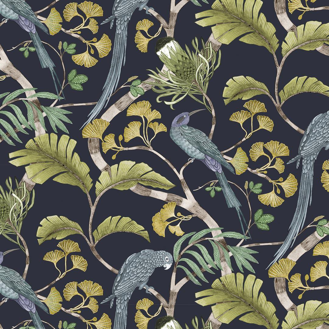 Living Branches Wallpaper- Petra and Green - Josephine Munsey