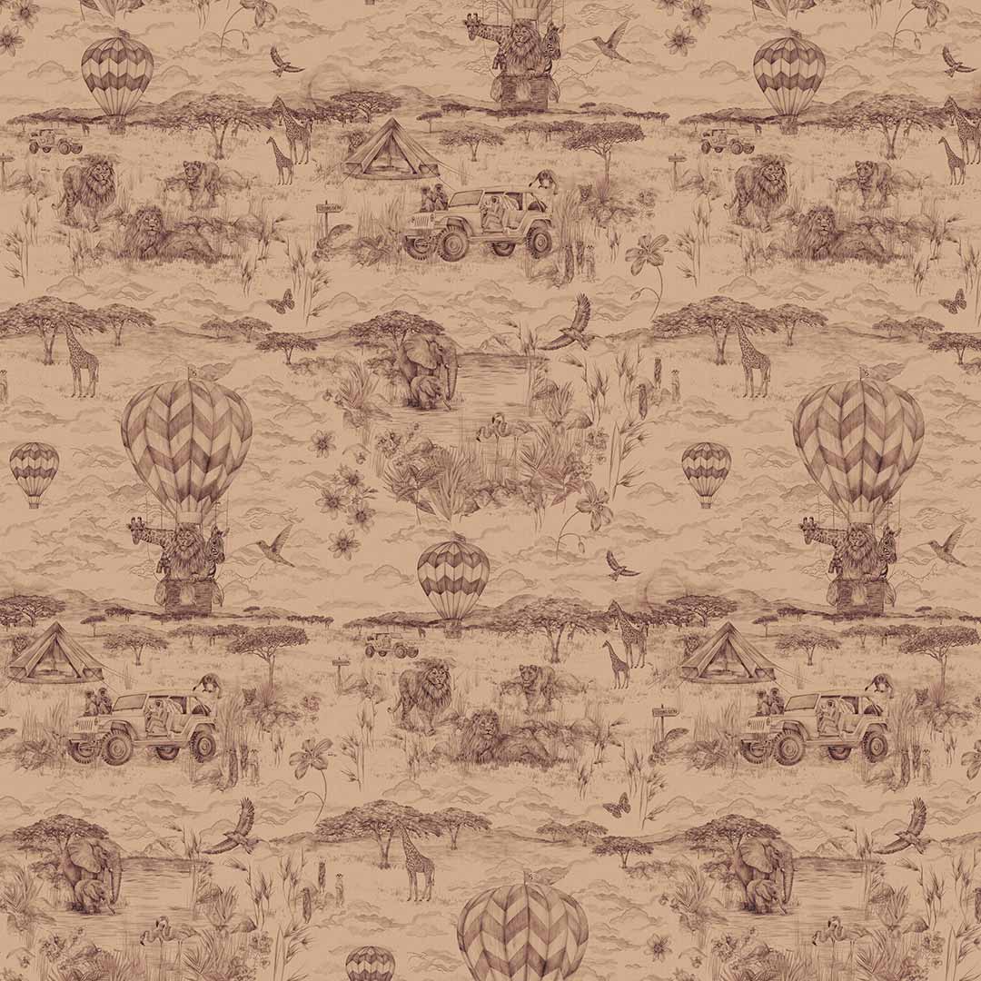 Lyons Den Wallpaper - Coral Plum
