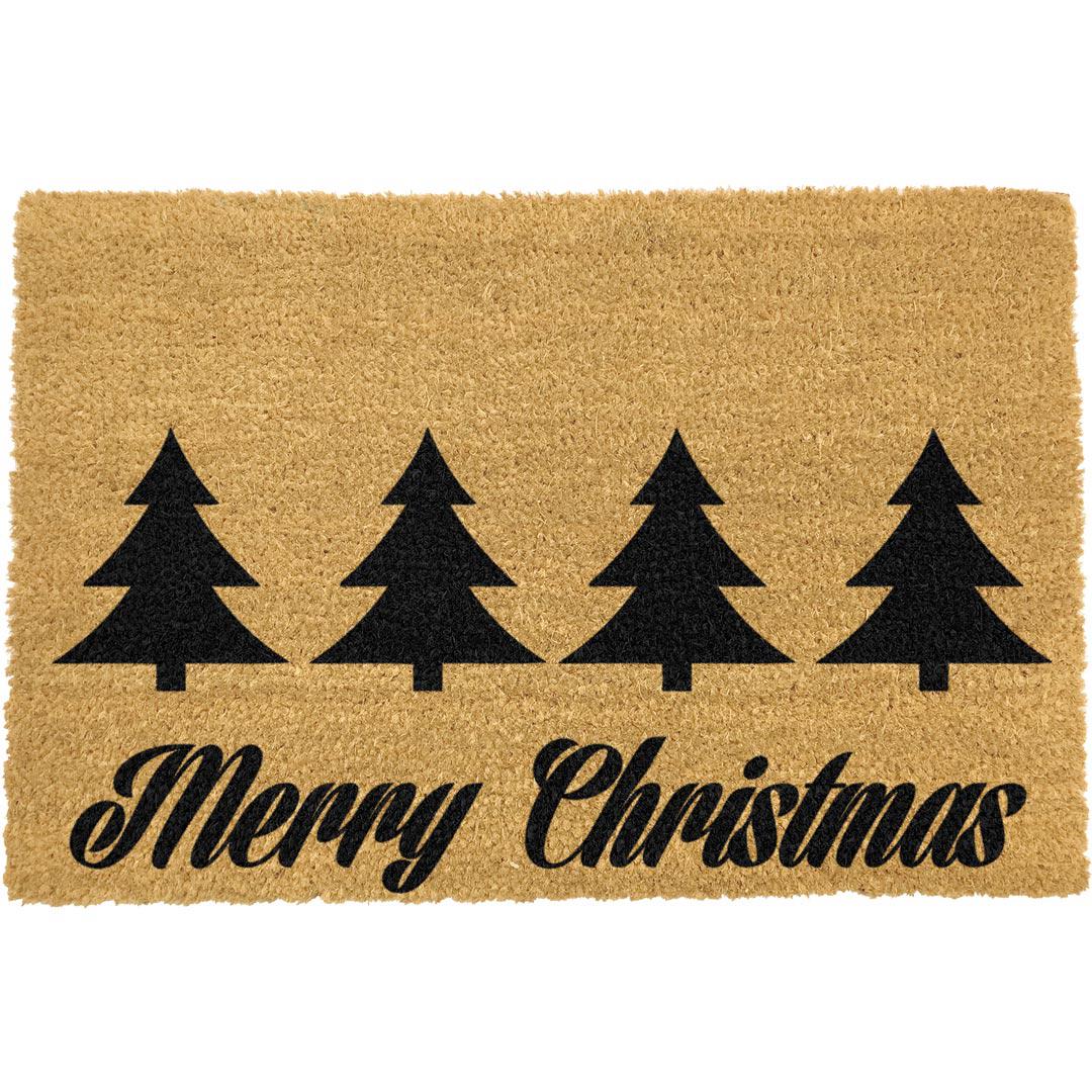Merry Christmas With Trees Doormat