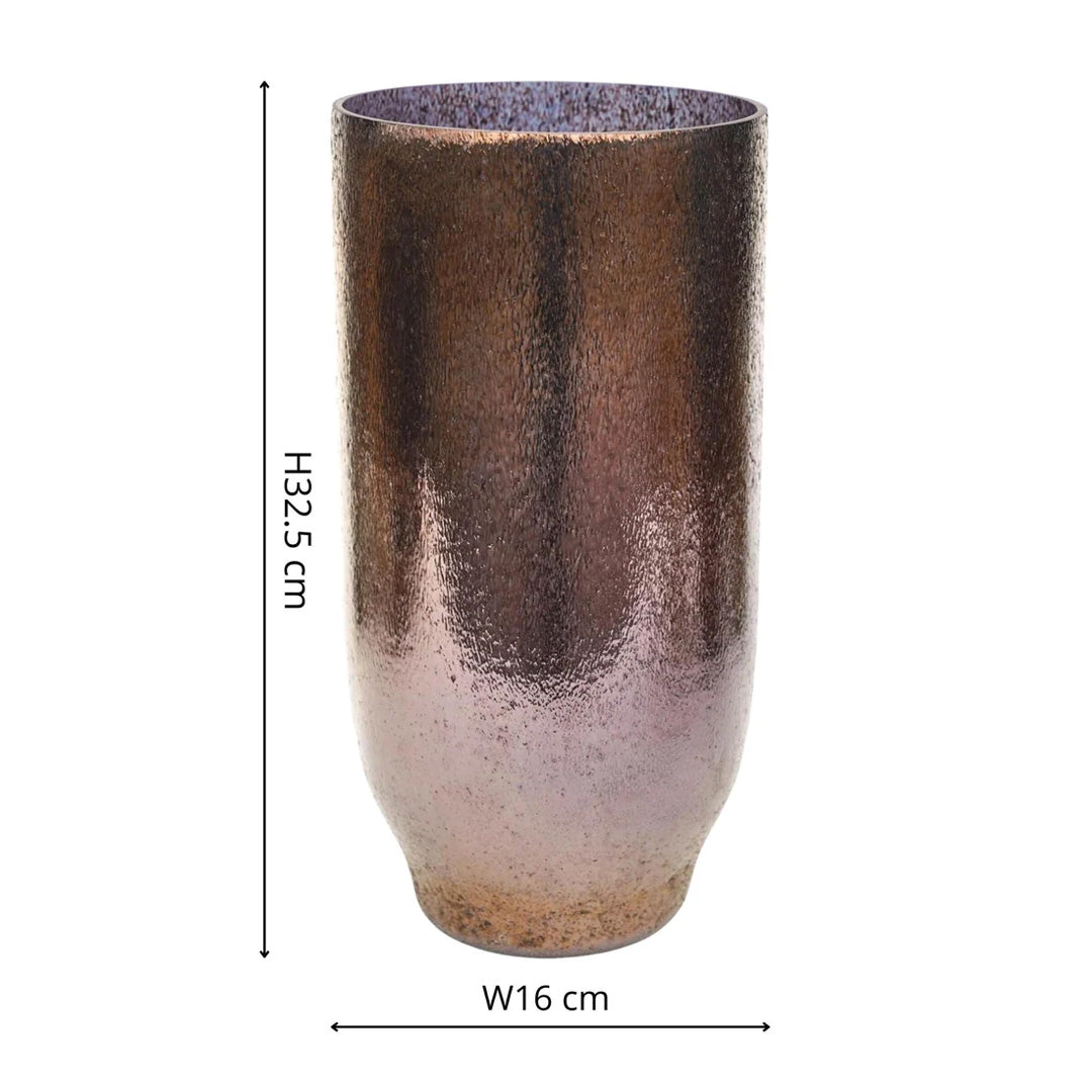 Metallic Bronze Glass Vase