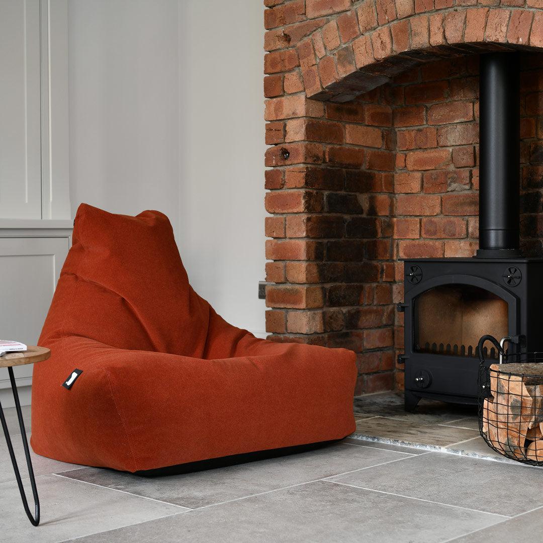 Mighty B Bag - Faux Suede Bean Bag Chair - Rust