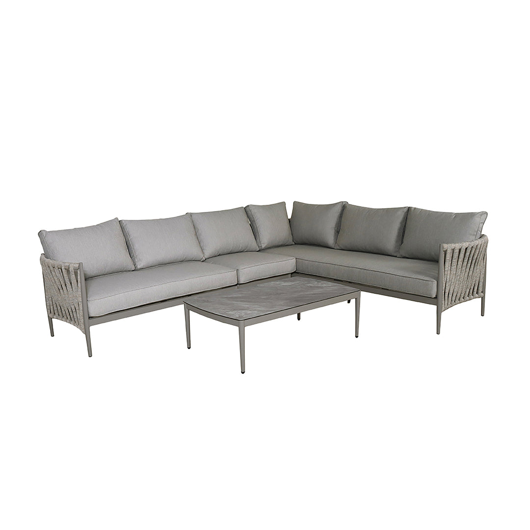 Milan Large Corner Sofa Set - Cool Linen