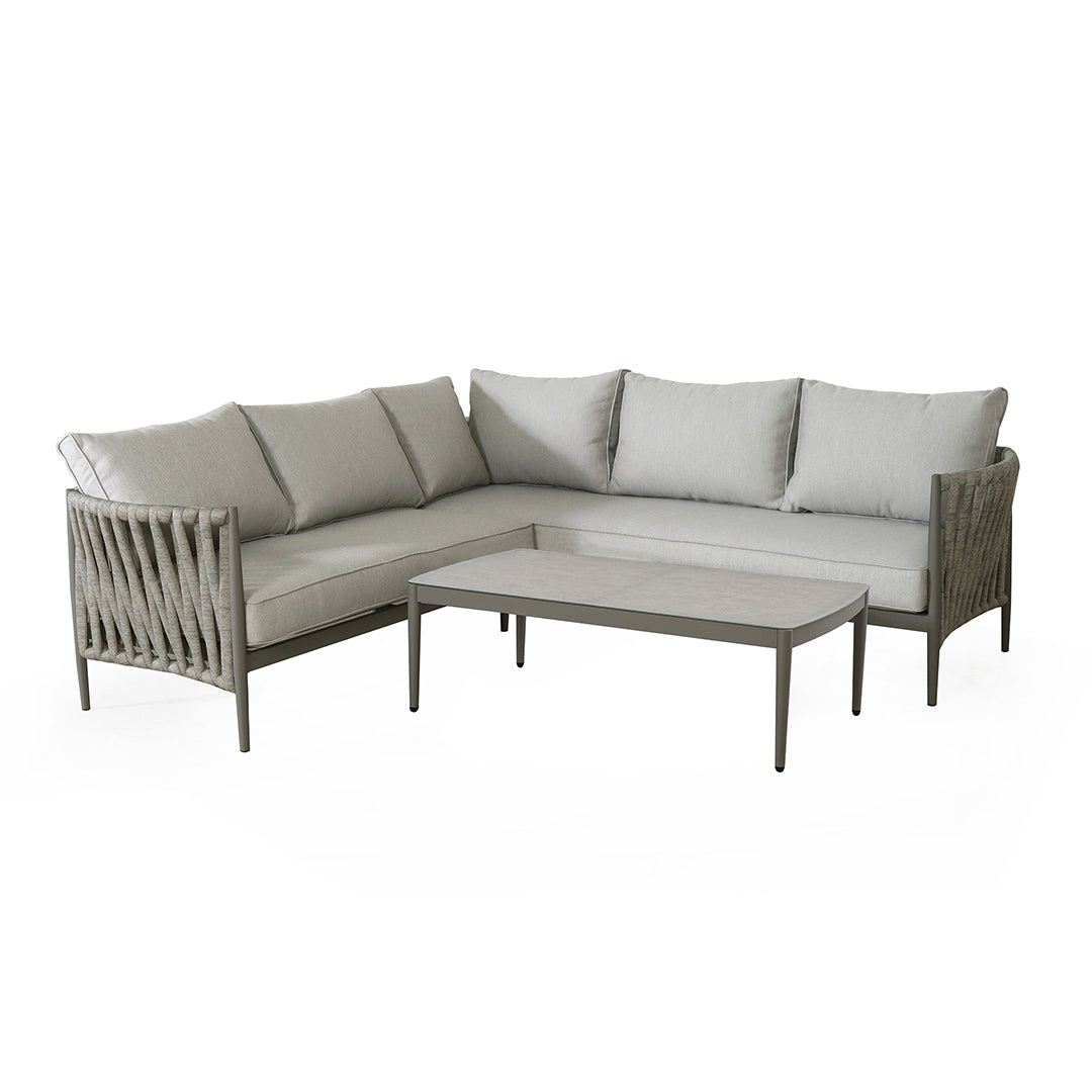 Milan Small Corner Sofa Set - Cool Linen
