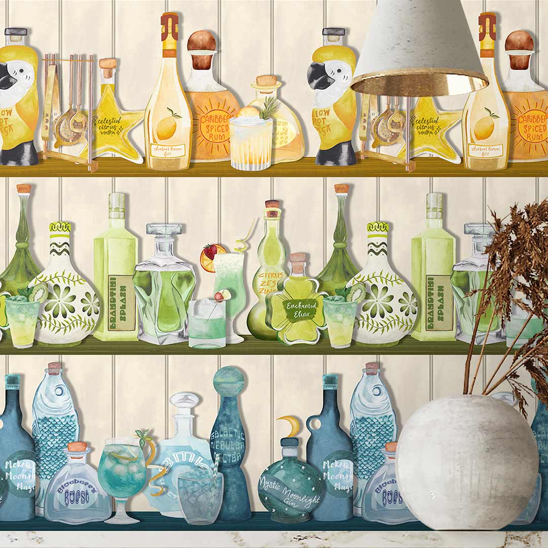 Mixology Wallpaper - Ivory - Brand Mckenzie
