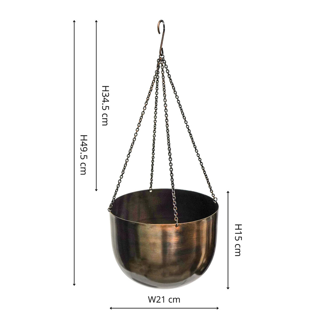 Mocha Metal Hanging Planter