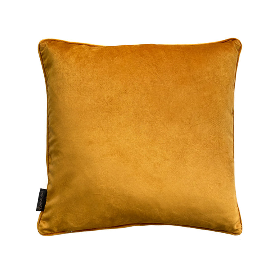 Natural Leo Piped Velvet Cushion